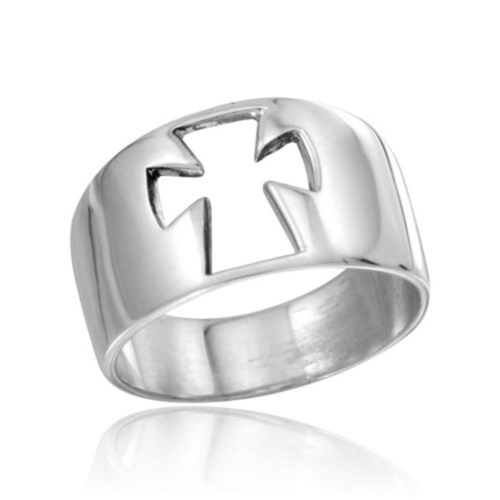 New Sterling Silver 925 Open Cross Ring sizes 4 5 6 8 9 11 12 13